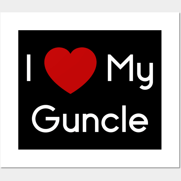 I Love My Guncle Gay Uncle Heart Wall Art by LittleBean